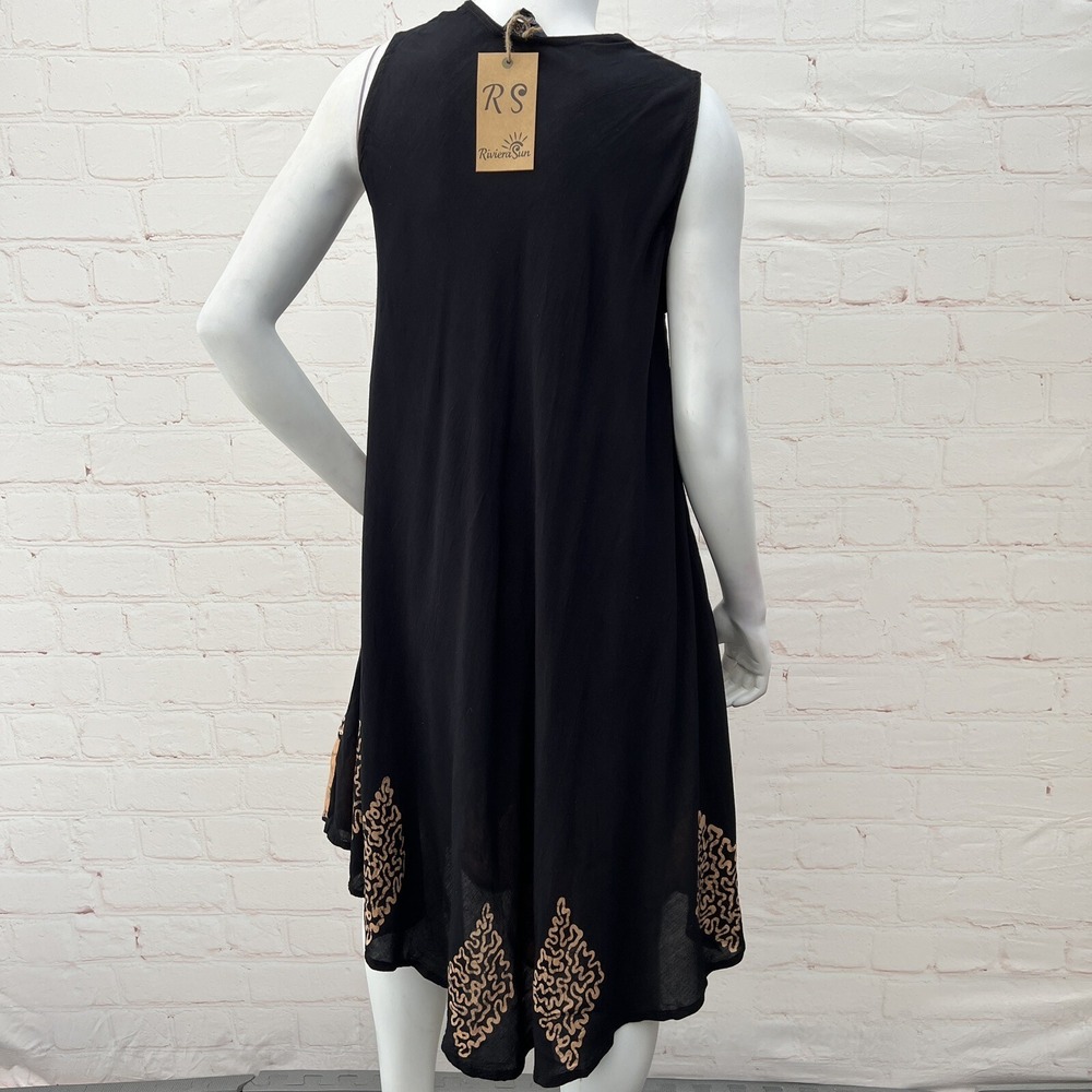 Riviera Sun Batik Embroidered Dress Sundresses for Women Black/Beige Size M - Picture 6 of 14